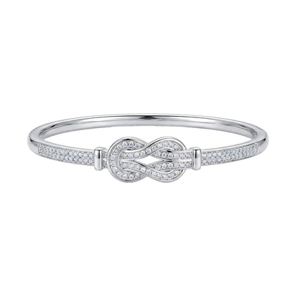Versatile Knot Bangle For Women, Luxury Niche High-End Zircon Knotted Bracelet, Daily Commute Internet-Famous Hand Jewelry