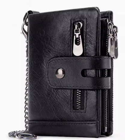 Leather men's wallet coin purse