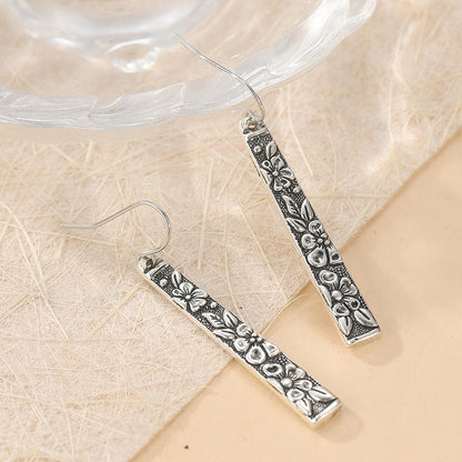 Copper Venetian Garden Floral Bar Earrings