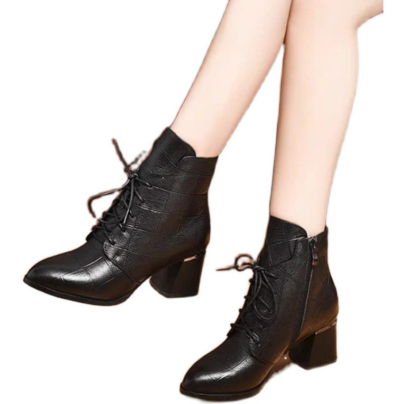 Booties High Heel Mid-calf Women