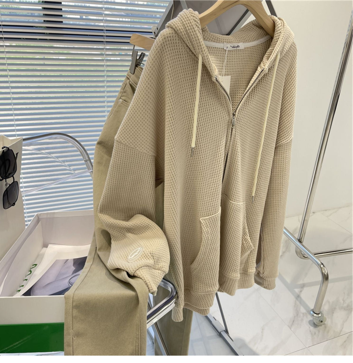 Wafffle Knit Hoodie