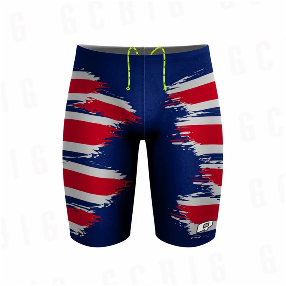 Men's Flat-crease Swim Trunks, Quick-drying Beach Shorts