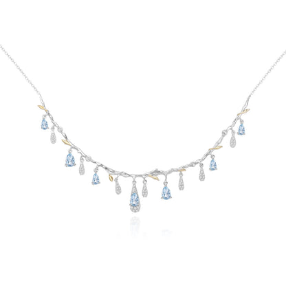 S925 Silver Natural Topaz Necklace