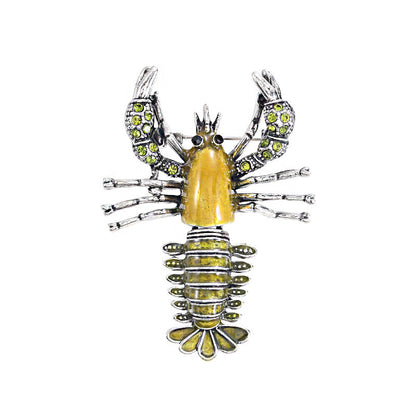 Enamel-dripped Lobster Brooch Accessory For Women