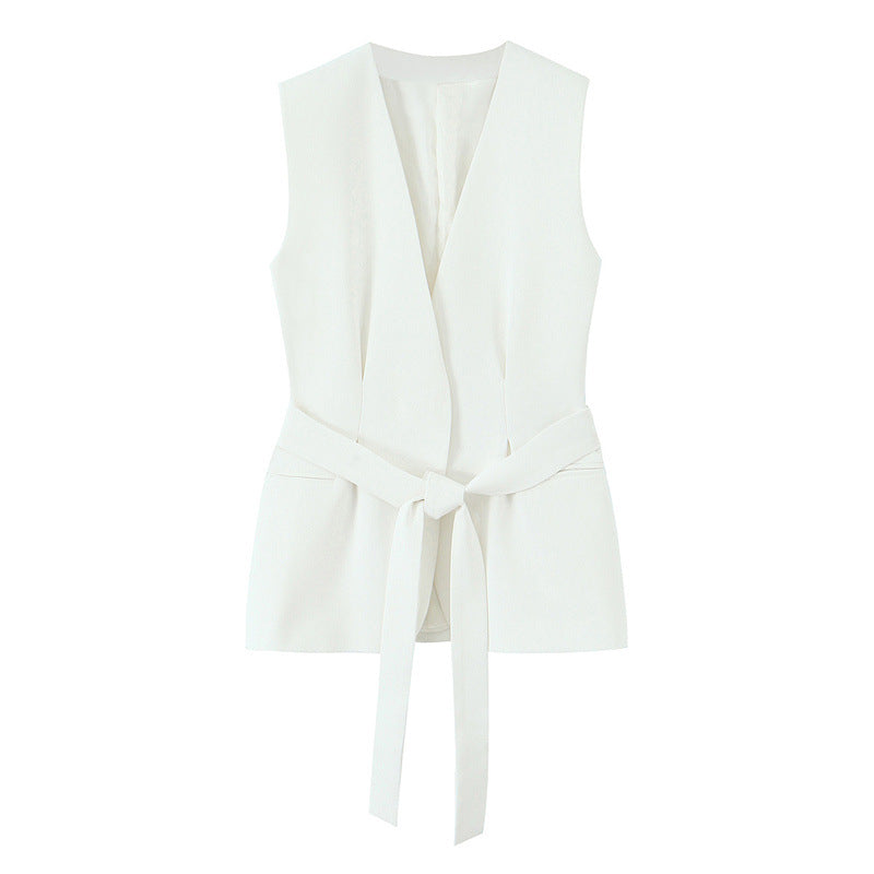 Two-piece Set Belt And Flared Trousers