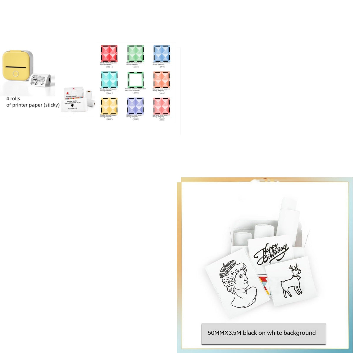 Portable Mini Thermal Label Printer Home Photo Printer Student Wrong Question Printer Bluetooth-compatible Mini Label Printer Price Tag