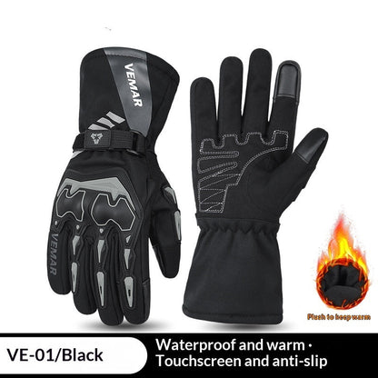Mens Winter Waterproof And Warm Motorcycle Riding Gloves
