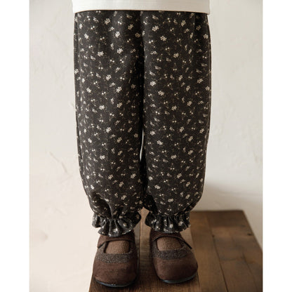 Autumn Floral-print Harem Pants For Girls