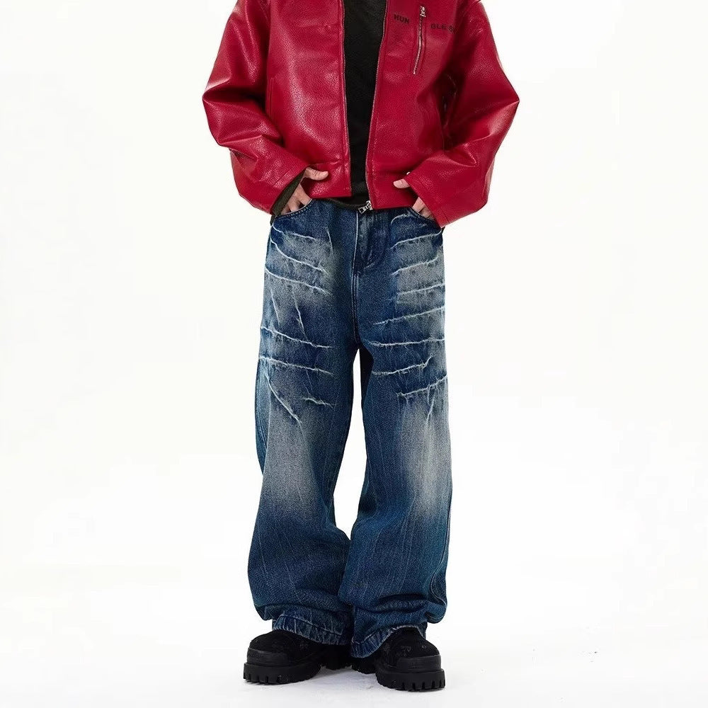 Mens Loose-fitting Edgy-chic Straight-leg Jeans