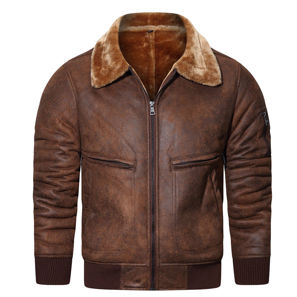 Autumn And Winter New Leather And Fur Men's Jacket