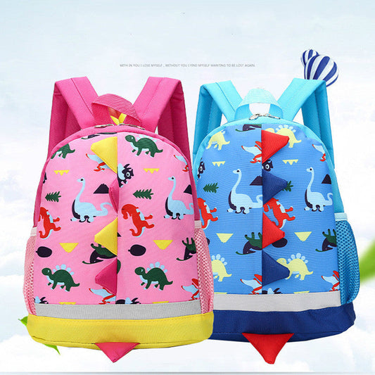 Dinosaur Cartoon Kindergarten Backpack for Boys and Girls