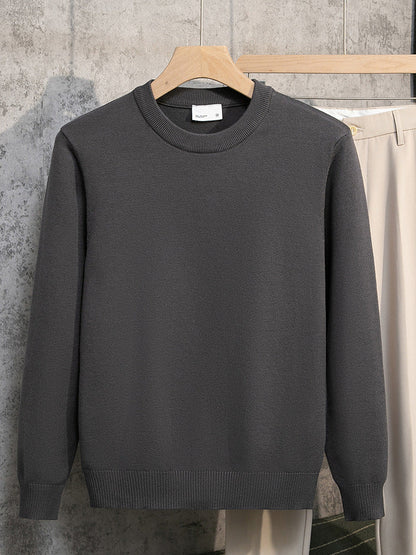 Mens Knitted Pullover With A Crew Neck