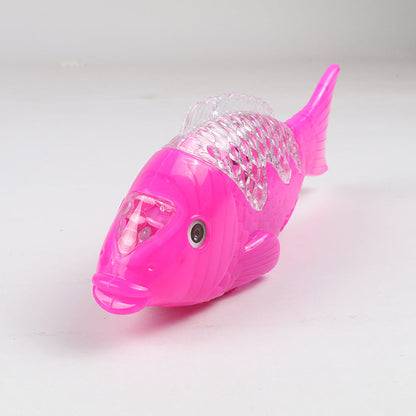Children's Electric Fish Toy Flash Swing Projection Luminous Music Simulation