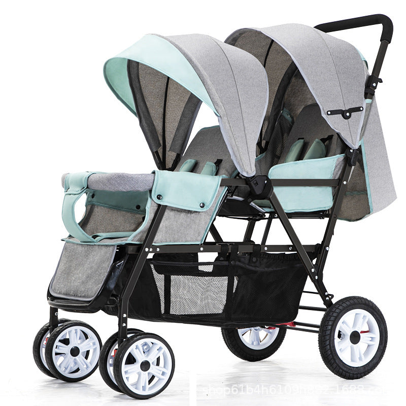 High-carbon Steel Lightweight Foldable Double Stroller