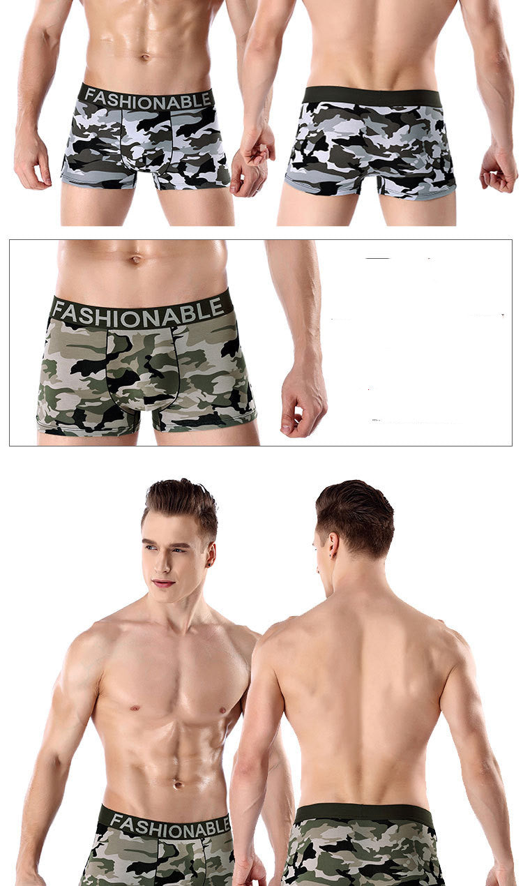 Men's Cotton Camouflage Printing Boxer Briefs