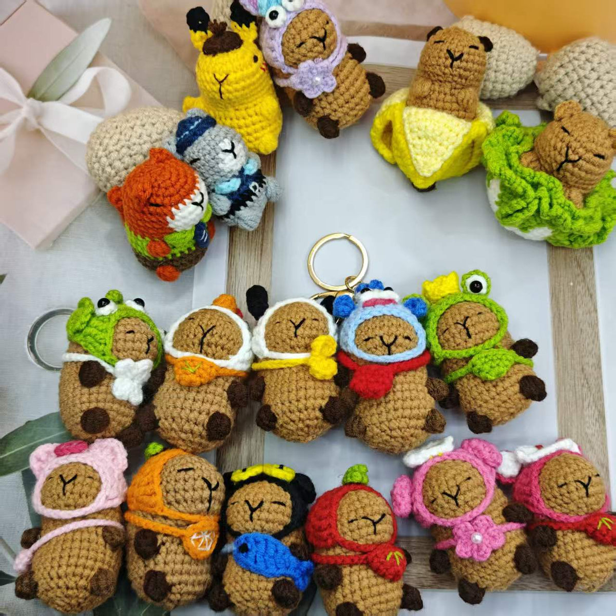 Finished Crocheted Capybara Pendant