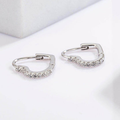 925 Sterling Silver Zircon Heart Shape Earrings Set