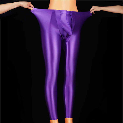 Shiny Sexy Men's Leggings Slim Fit Free Plus Size