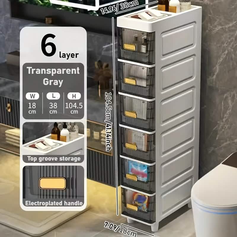 Slimline Multi-Drawer Storage Cabinet – 3, 4, or 6 Layer