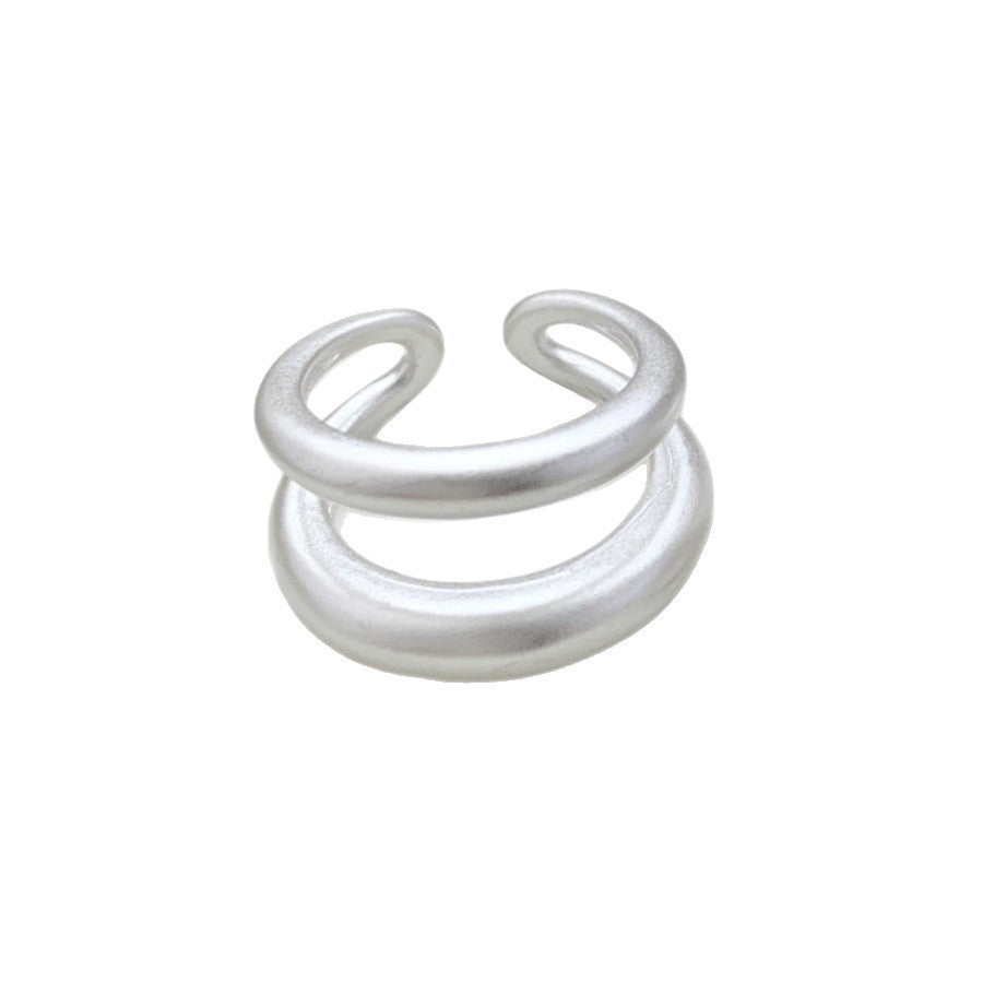 Women Matte Finish Open Ring, Geometric Line Minimal Elegant Ins Style Niche Designed Index Finger Jewelry