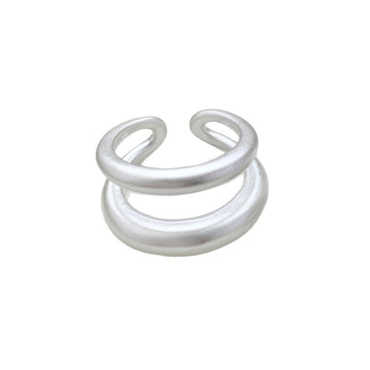 Women Matte Finish Open Ring, Geometric Line Minimal Elegant Ins Style Niche Designed Index Finger Jewelry