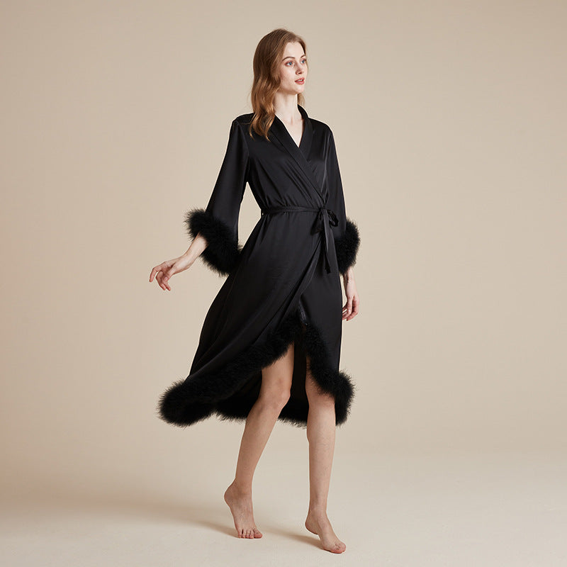 Long Feather Nightgown Womens Loungewear