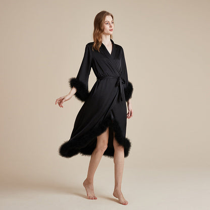 Long Feather Nightgown Womens Loungewear