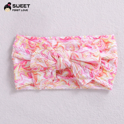 Children's Wide-brimmed Elastic Bow Baby Printed Headband