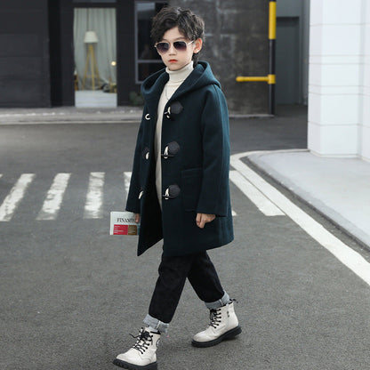Boy Thickened Woolen Coat