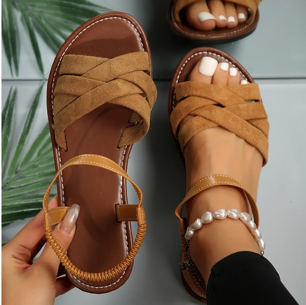 Womens Flat Velvet-lined Casual Sandals