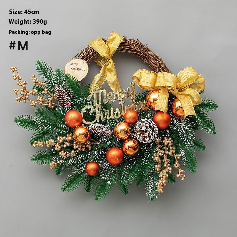 Christmas Decoration Upside Down Christmas Tree Horn Rattan Christmas Wreath