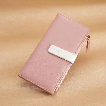 Long Multiple Card Slots Zipper Bag Buckle Korean Style High Sense Women's Wallet