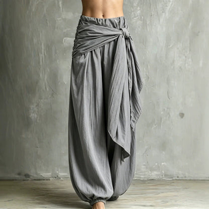 Women's Loose Casual Pants With A Tie-waist Design