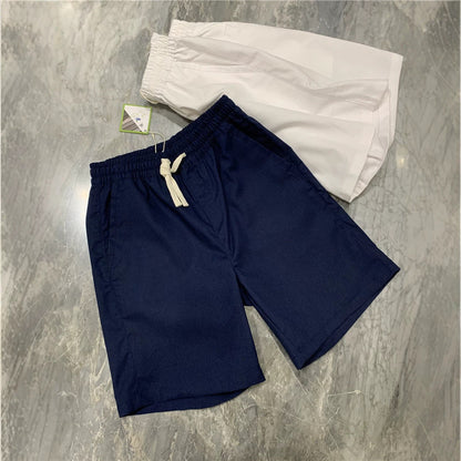 Breathable Solid-Color Casual Men's Drawstring Shorts