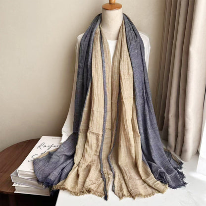 Long Jacquard Patchwork Scarf Decorative Cotton