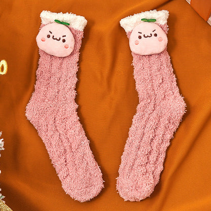Coral Socks For Children In Autumn And Winter