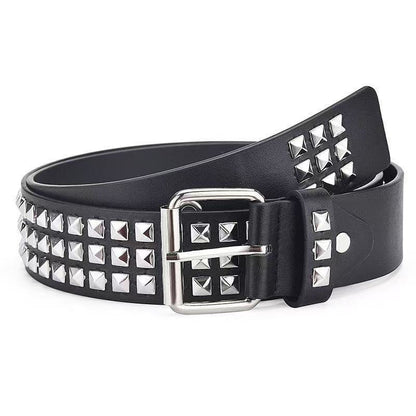 Square Bead Rivet Metal Pyramid Belt