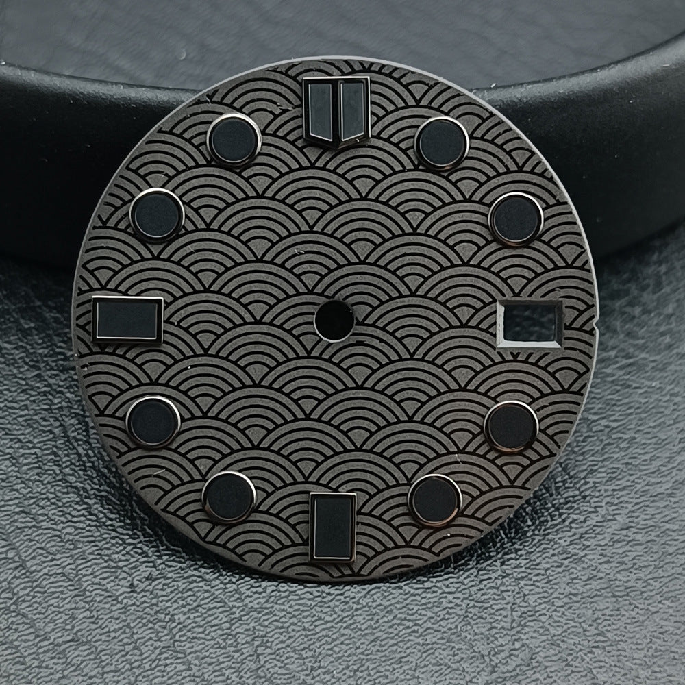 28.5mm Fish-scale Pattern Luminous Dial Suitable For NH35NH36 Mechanical Movement Watch Dial Accessories