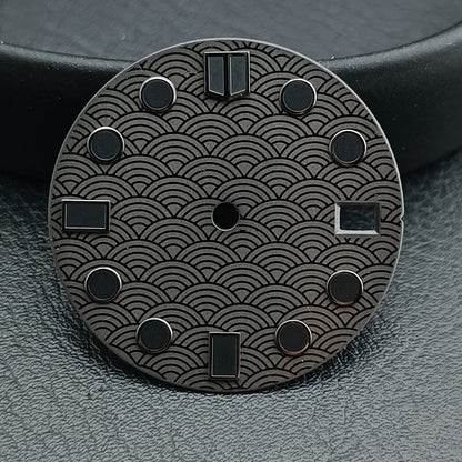 28.5mm Fish-scale Pattern Luminous Dial Suitable For NH35NH36 Mechanical Movement Watch Dial Accessories