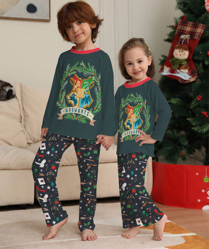Cartoon Graphic Print Crew Neck Homewear Pajamas