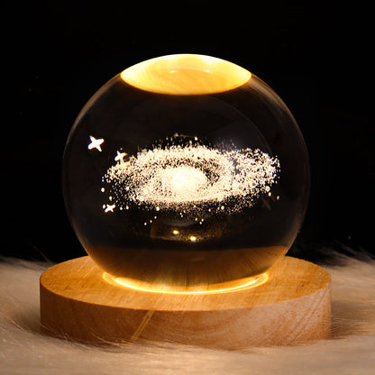 LED Galaxy Crystal Ball 3D Moon Lamp
