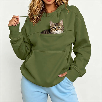 Solid-color Hooded Loose-fit Pet Hoodie