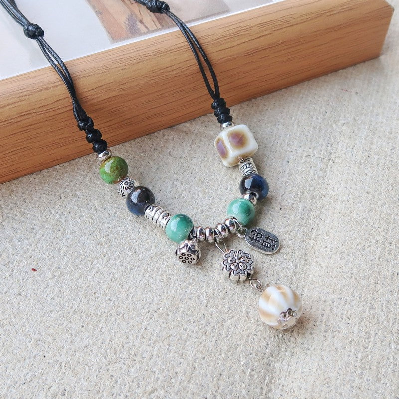 Vintage Ethnic-Style Ceramic Necklace For Women