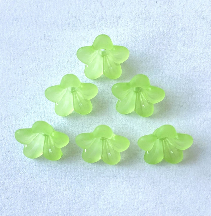 Matte Acrylic 5-Petal Blossom Beads, Translucent Center-Drilled Spacers For DIY Vintage Hair Sticks, Dangle Earrings & Pendant Crafts.