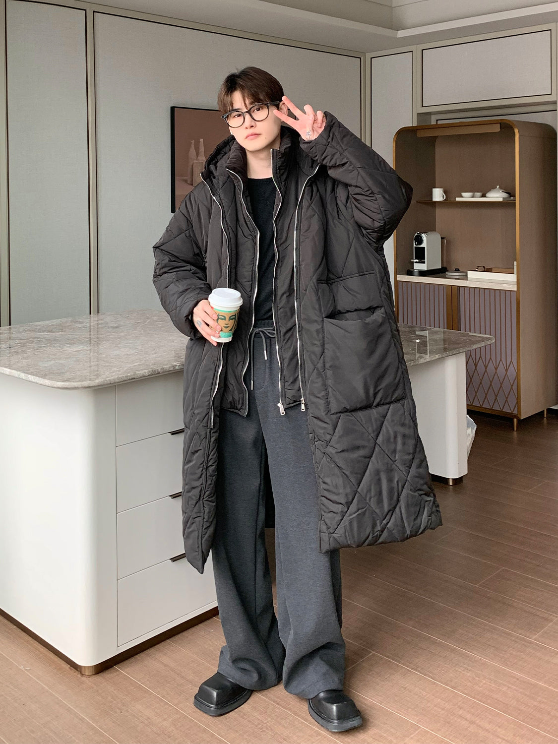 Small Group Splicing Fake Two Medium-length Trench Coats