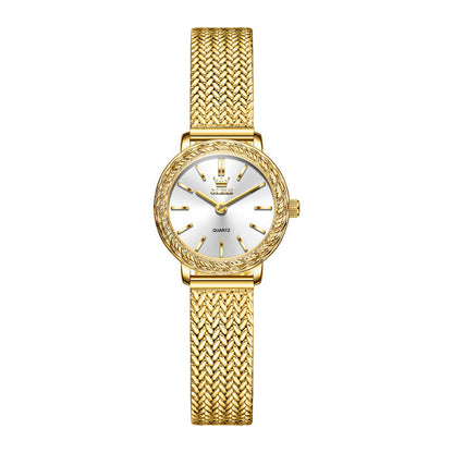 Vintage Fashion Square Quartz Watch With Rhinestones