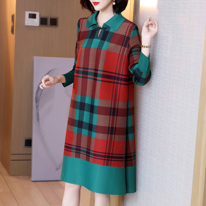 High-end Pleated Mother Spring Dress