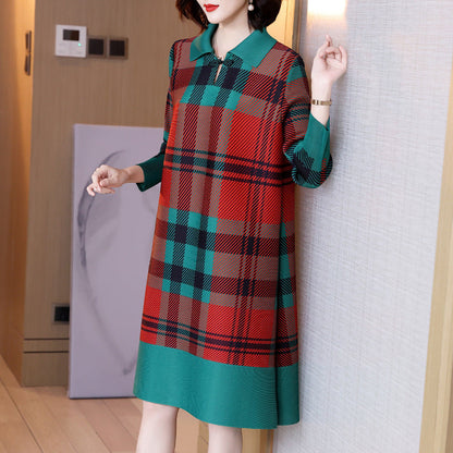 High-end Pleated Mother Spring Dress