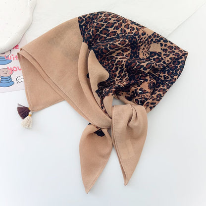 Jungle Cheetah Art Print Square With Tassels Silk Shawl For Stylish Outfits Blogger-Style Multi-Use Scarf