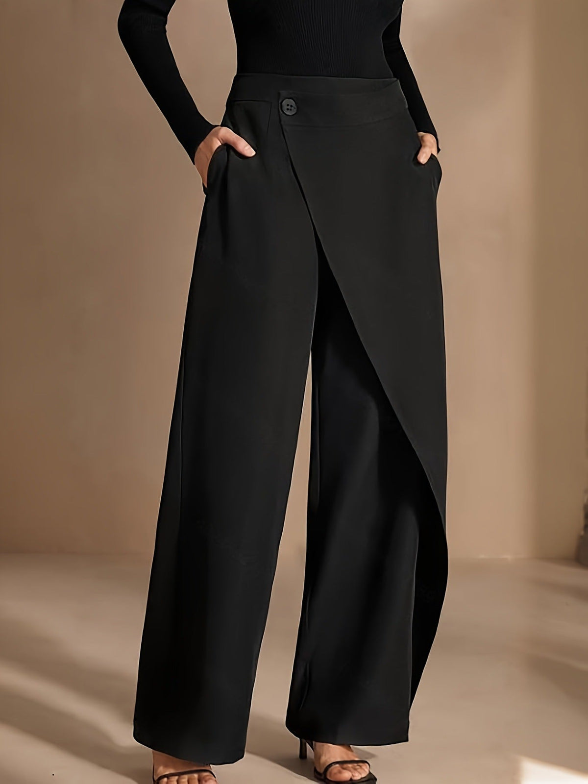 Amazon Cross-Border Fashion Irregular Patchwork Suit Pants Spring And Autumn Design Casual Slimming Straight Wide-Leg Pants
